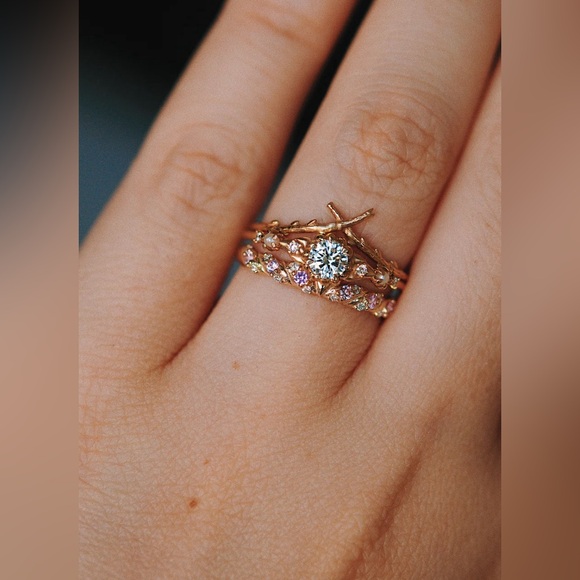 Sofia Zakia Saturn’s Garland Ring, Rose Gold, Size 5 - Picture 7 of 8